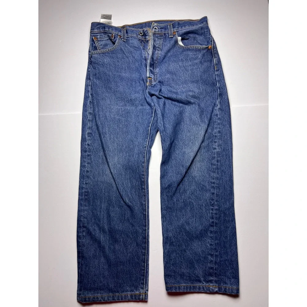 Levi's 501 Original Fit Jeans Mens 33x30 Blue Medium Wash Button Fly Straight